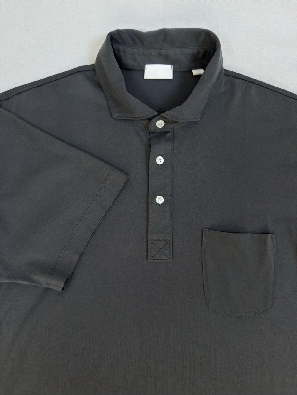 Handvaerk Men’s Charcoal Gray Pima Cotton Short Sleeve Polo Shirt